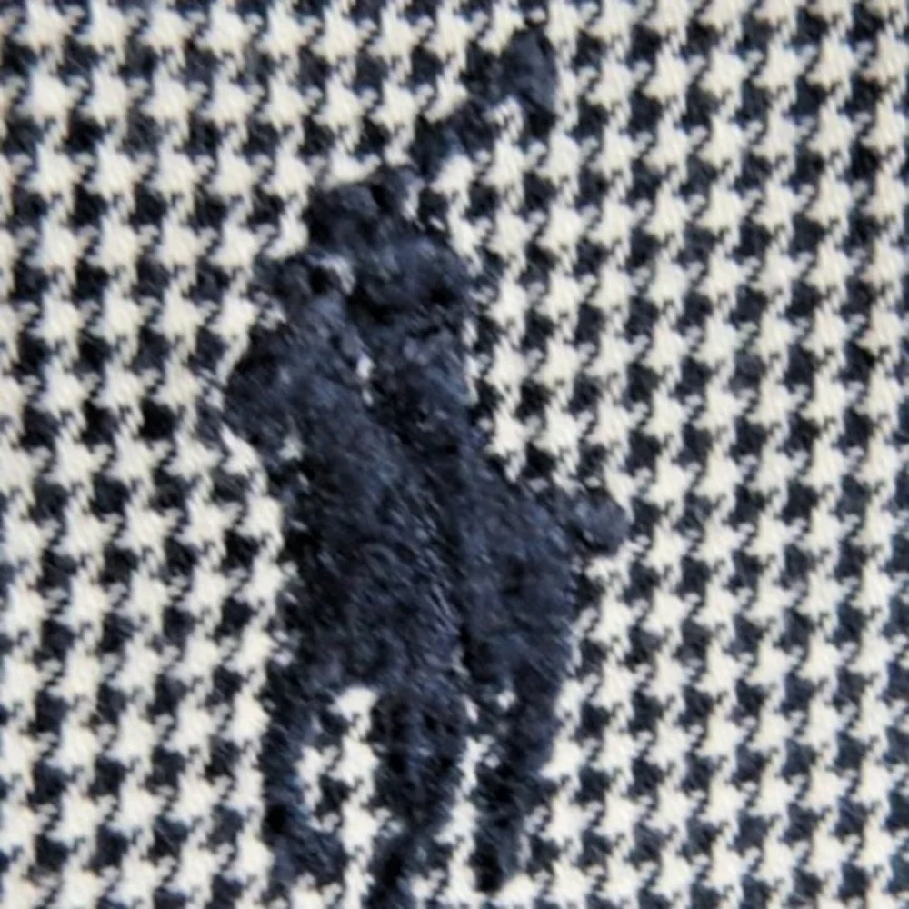 VTG Polo Ralph Lauren Dress Shirt Mens 2XLT Gray Houndstooth Cotton Button Down